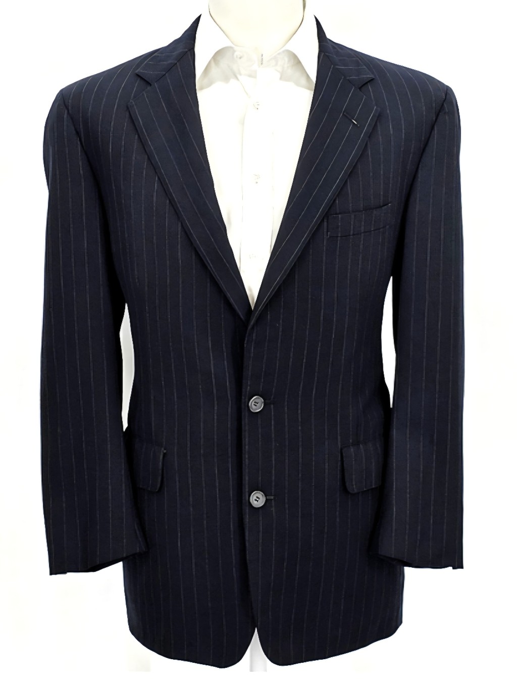 Brooks Brothers Wool Blazer Men 39r Navy Pinstripe Usa Business Classic Makers